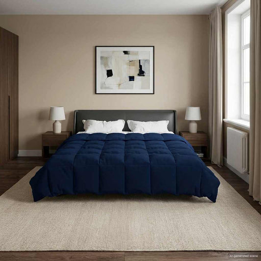 Vol jaar dekbed Gekwilt Donkerblauw 200 x 200 cm Microfiber is nu te koop bij PeponiXL, paradijselijk wonen!