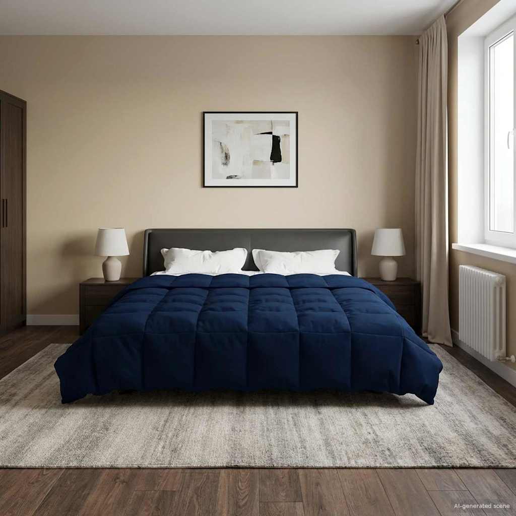 Vol jaar dekbed Gekwilt Donkerblauw 200 x 240 cm Microfiber is nu te koop bij PeponiXL, paradijselijk wonen!