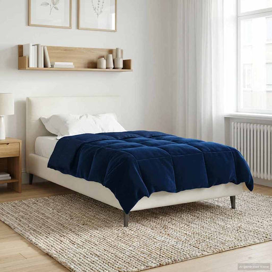Vol jaar dekbed Gekwilt Donkerblauw 140 x 220 cm Microfiber is nu te koop bij PeponiXL, paradijselijk wonen!