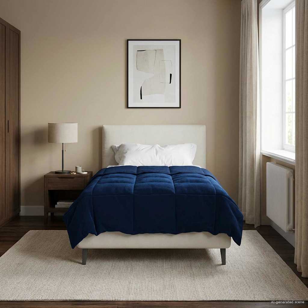 Vol jaar dekbed Gekwilt Donkerblauw 140 x 220 cm Microfiber is nu te koop bij PeponiXL, paradijselijk wonen!