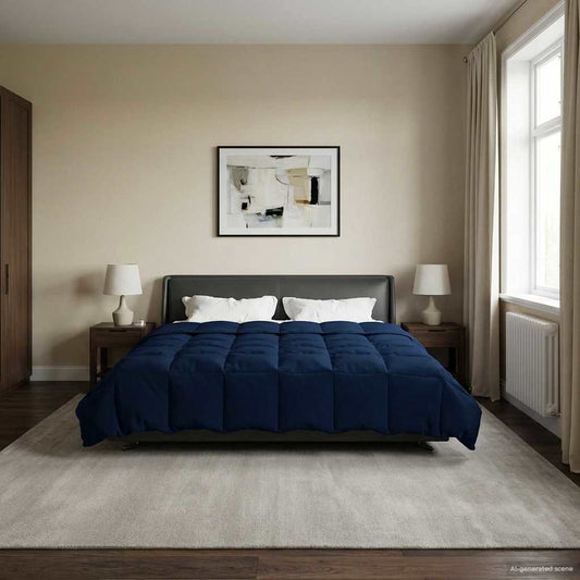 Vol jaar dekbed Gekwilt Donkerblauw 200 x 220 cm Microfiber is nu te koop bij PeponiXL, paradijselijk wonen!