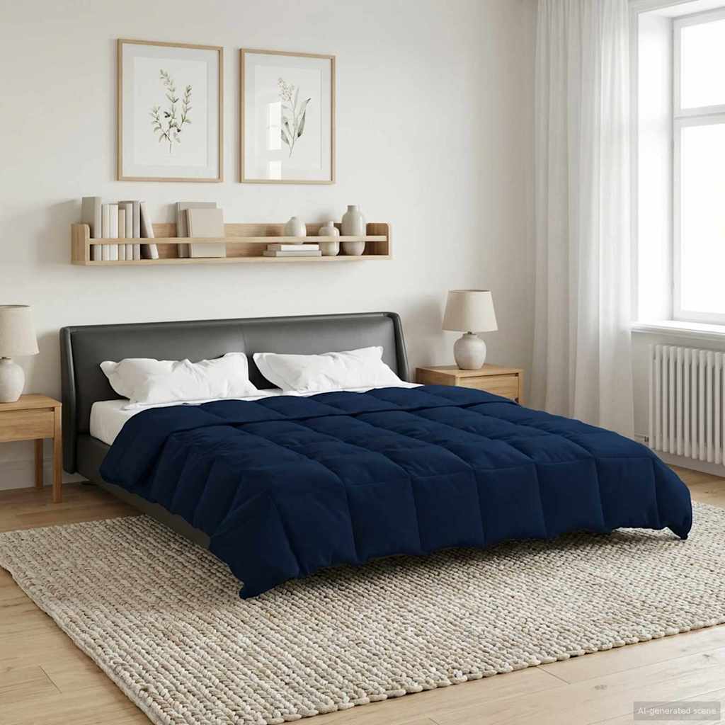 Vol jaar dekbed Gekwilt Donkerblauw 220 x 240 cm Microfiber is nu te koop bij PeponiXL, paradijselijk wonen!