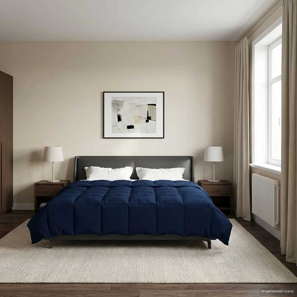 Vol jaar dekbed Gekwilt Donkerblauw 240 x 260 cm Microfiber is nu te koop bij PeponiXL, paradijselijk wonen!