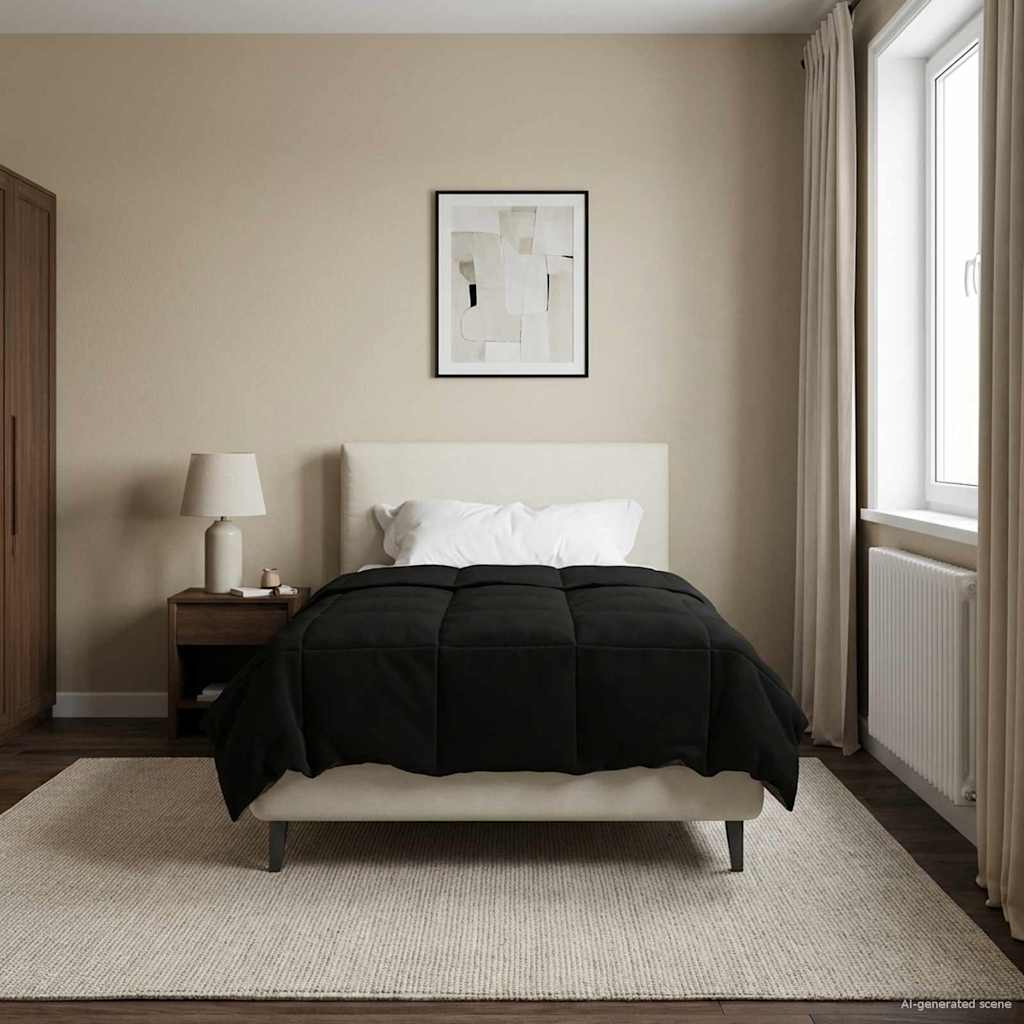 Winter Dekbed Gekwilt Zwart 135 x 220 cm Microfiber is nu te koop bij PeponiXL, paradijselijk wonen!