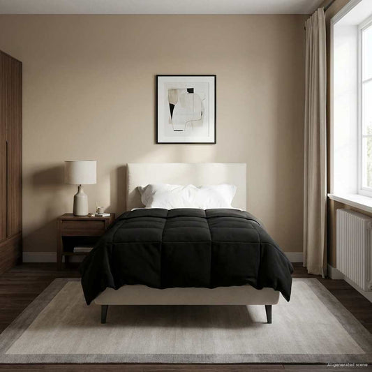 Winter Dekbed Gekwilt Zwart 155 x 220 cm Microfiber is nu te koop bij PeponiXL, paradijselijk wonen!