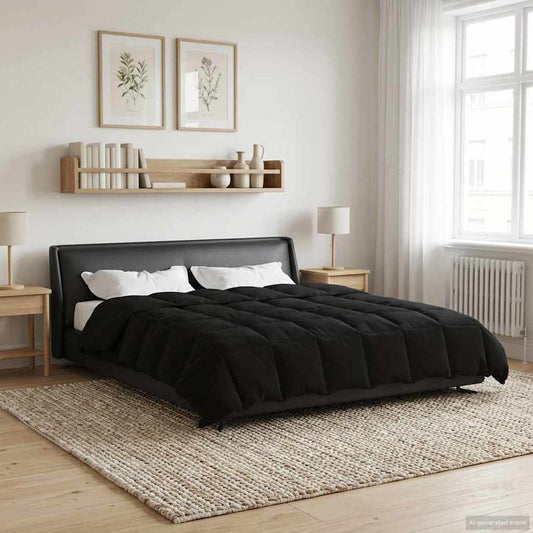 Winter Dekbed Gekwilt Zwart 220 x 260 cm Microfiber is nu te koop bij PeponiXL, paradijselijk wonen!