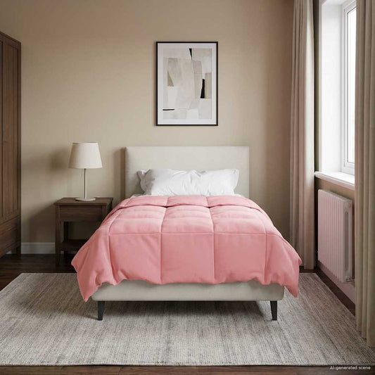 Winter Dekbed Gekwilt Roze 155 x 200 cm Microfiber is nu te koop bij PeponiXL, paradijselijk wonen!