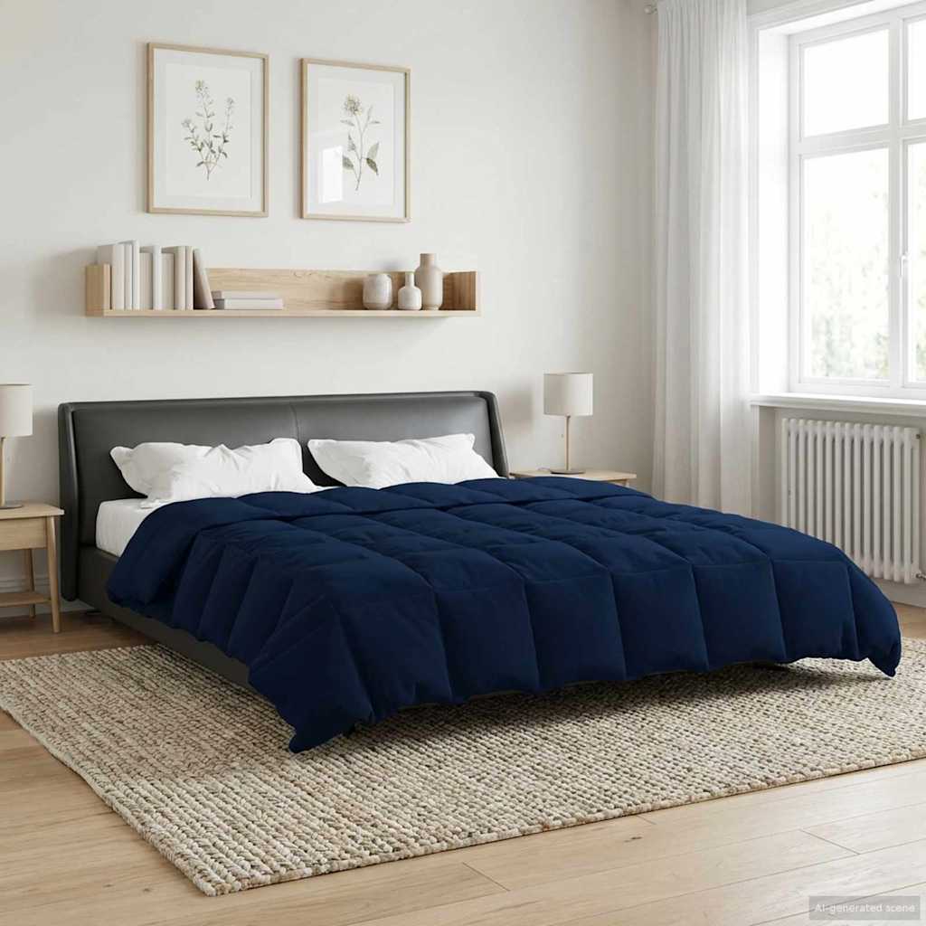 Winter Dekbed Gekwilt Donkerblauw 240 x 260 cm Microfiber is nu te koop bij PeponiXL, paradijselijk wonen!