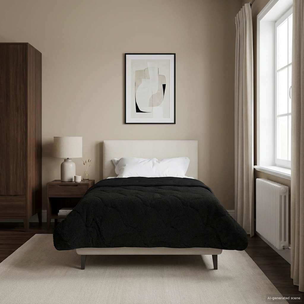 Vol jaar dekbed Zwart 135 x 200 cm Microfiber en Teddy fleece is nu te koop bij PeponiXL, paradijselijk wonen!