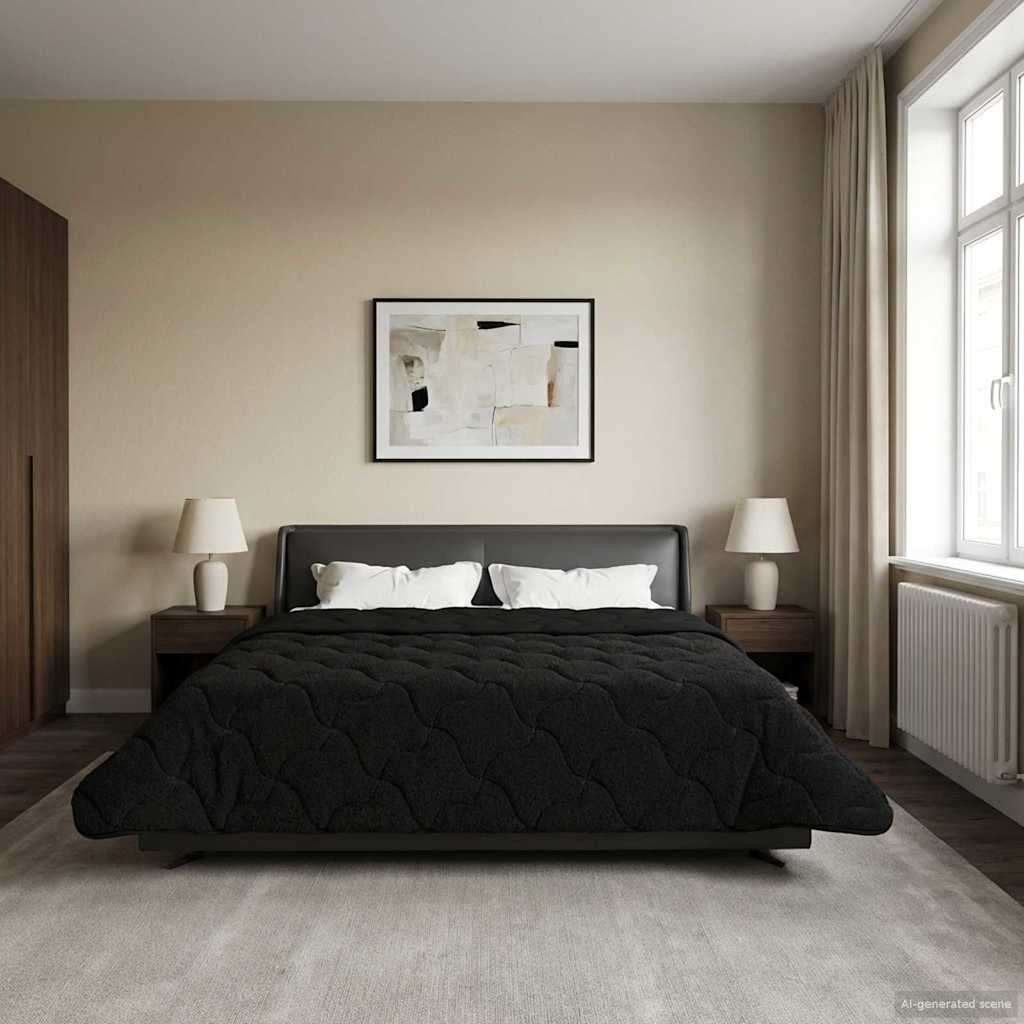 Vol jaar dekbed Zwart 200 x 240 cm Microfiber en Teddy fleece is nu te koop bij PeponiXL, paradijselijk wonen!