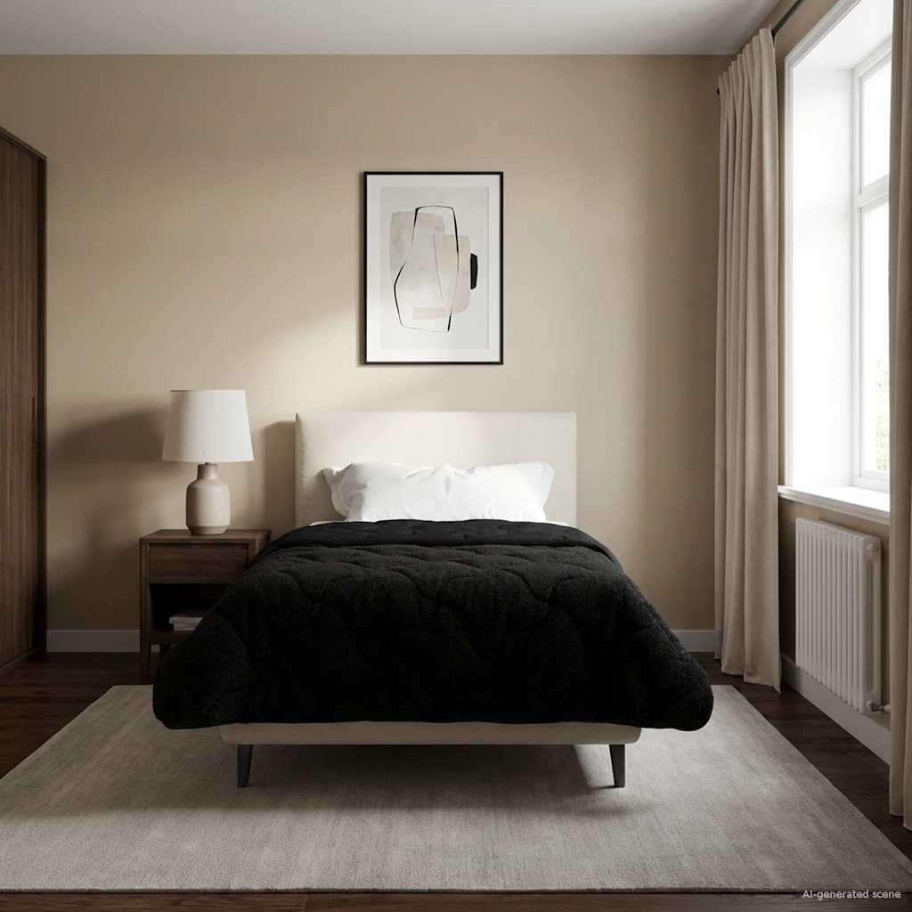 Vol jaar dekbed Zwart 135 x 220 cm Microfiber en Teddy fleece is nu te koop bij PeponiXL, paradijselijk wonen!