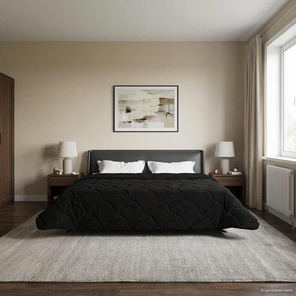 Vol jaar dekbed Zwart 200 x 220 cm Microfiber en Teddy fleece is nu te koop bij PeponiXL, paradijselijk wonen!