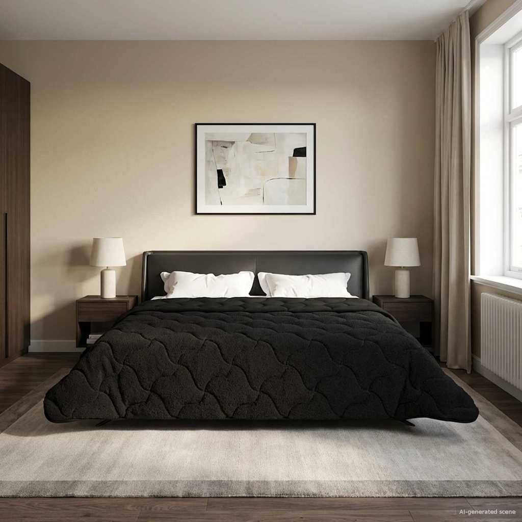 Vol jaar dekbed Zwart 220 x 260 cm Microfiber en Teddy fleece is nu te koop bij PeponiXL, paradijselijk wonen!