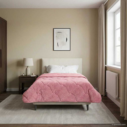 Vol jaar dekbed Roze 135 x 200 cm Microfiber en Teddy fleece is nu te koop bij PeponiXL, paradijselijk wonen!