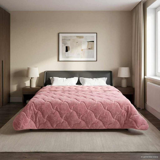 Vol jaar dekbed Roze 200 x 240 cm Microfiber en Teddy fleece is nu te koop bij PeponiXL, paradijselijk wonen!