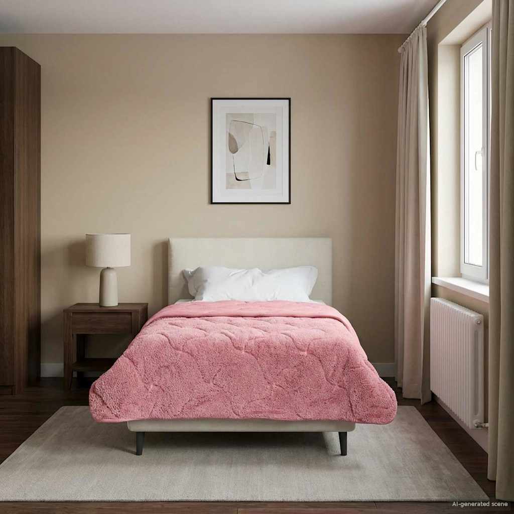 Vol jaar dekbed Roze 135 x 220 cm Microfiber en Teddy fleece is nu te koop bij PeponiXL, paradijselijk wonen!