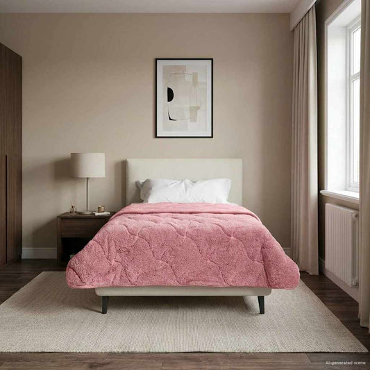 Vol jaar dekbed Roze 140 x 220 cm Microfiber en Teddy fleece is nu te koop bij PeponiXL, paradijselijk wonen!