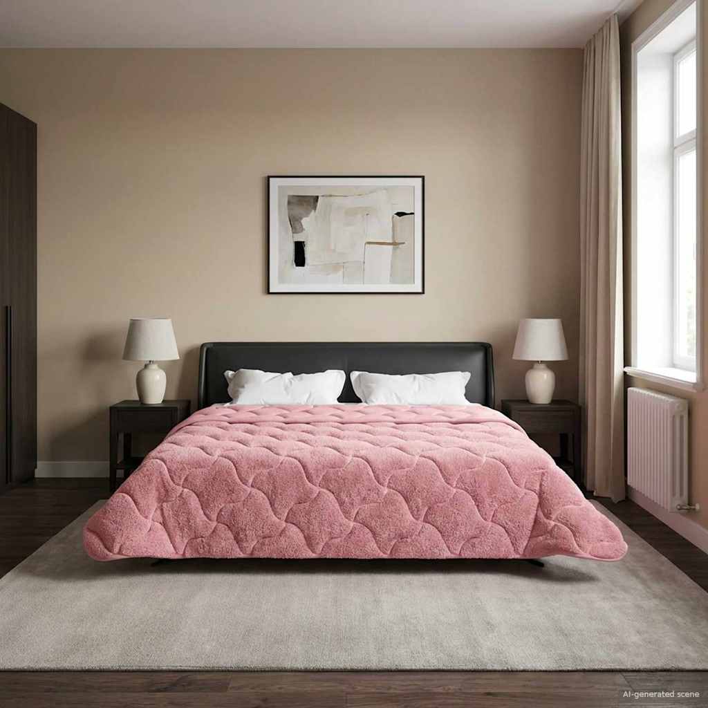 Vol jaar dekbed Roze 200 x 220 cm Microfiber en Teddy fleece is nu te koop bij PeponiXL, paradijselijk wonen!