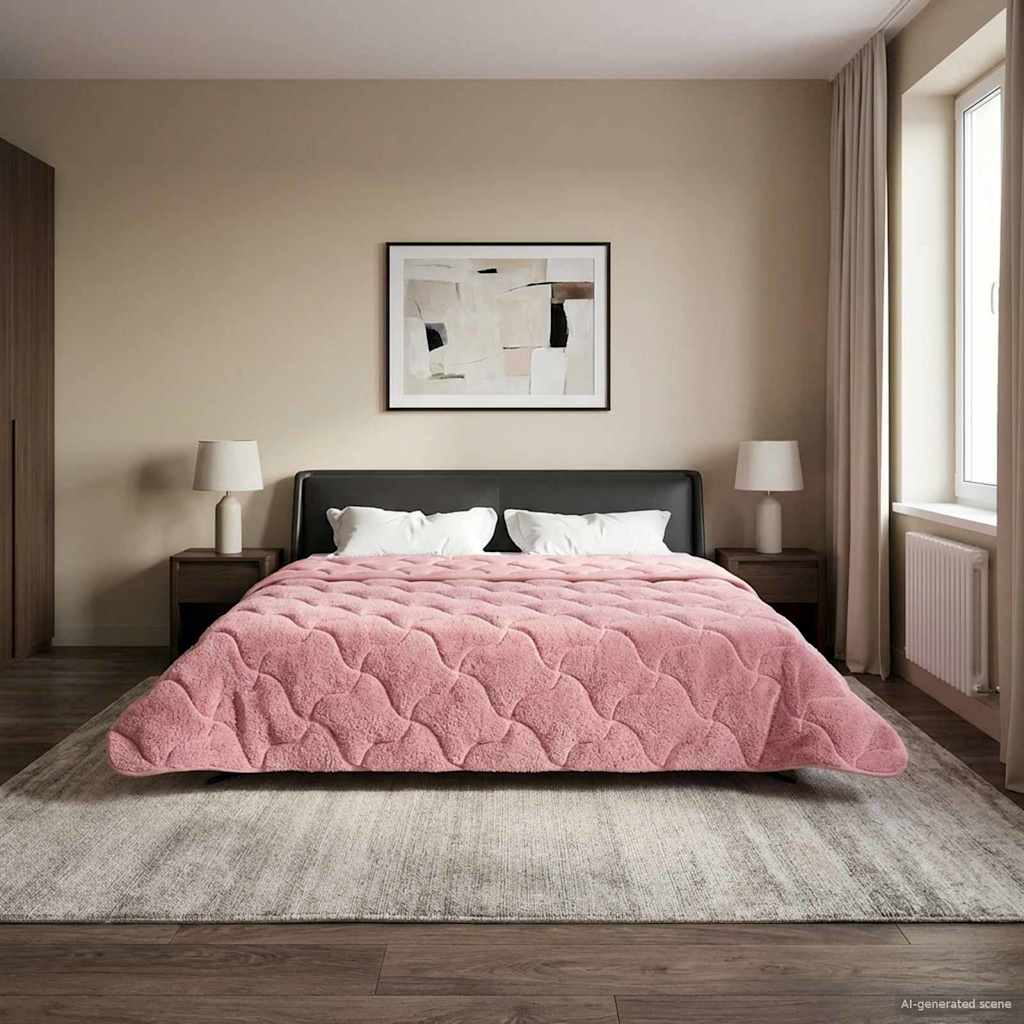 Vol jaar dekbed Roze 220 x 240 cm Microfiber en Teddy fleece is nu te koop bij PeponiXL, paradijselijk wonen!