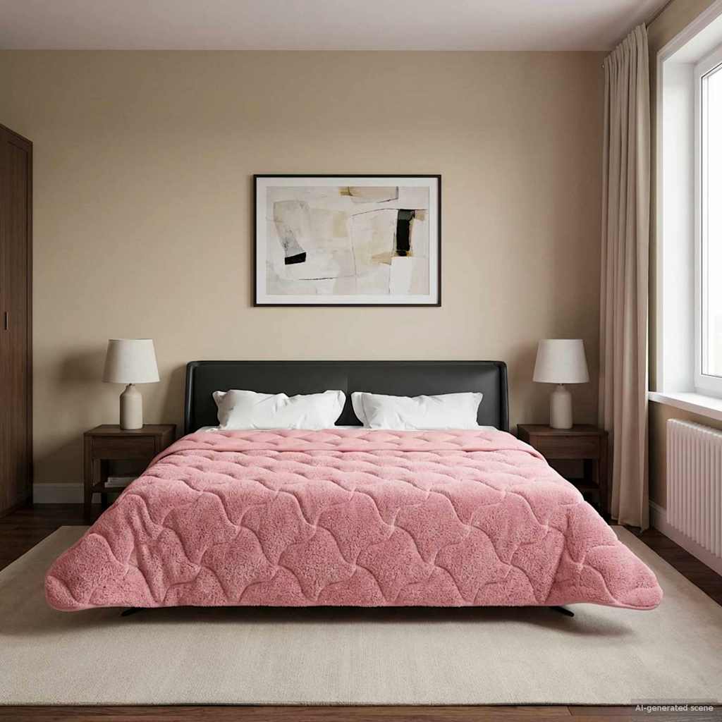 Vol jaar dekbed Roze 220 x 260 cm Microfiber en Teddy fleece is nu te koop bij PeponiXL, paradijselijk wonen!