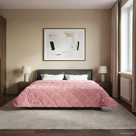 Vol jaar dekbed Roze 240 x 260 cm Microfiber en Teddy fleece is nu te koop bij PeponiXL, paradijselijk wonen!
