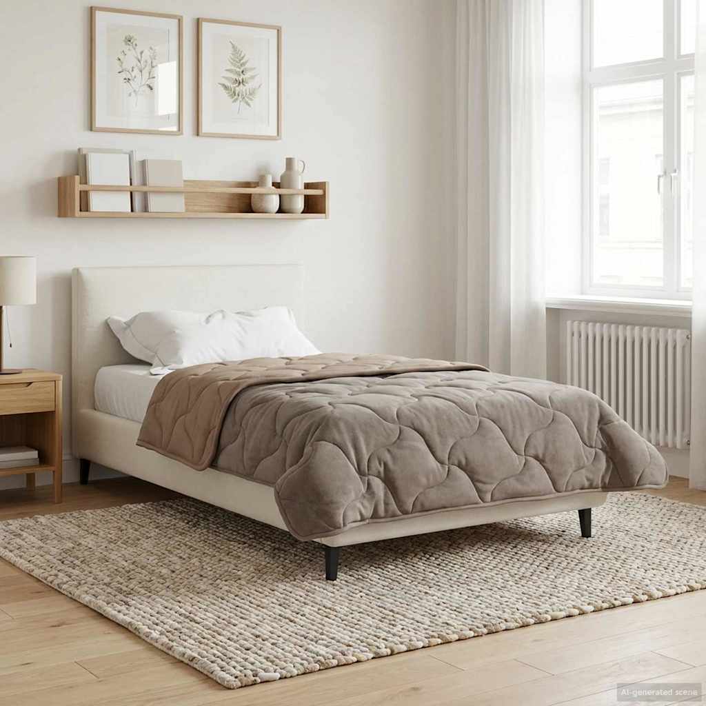 Vol jaar dekbed Taupe 135 x 220 cm Microfiber en Teddy fleece is nu te koop bij PeponiXL, paradijselijk wonen!