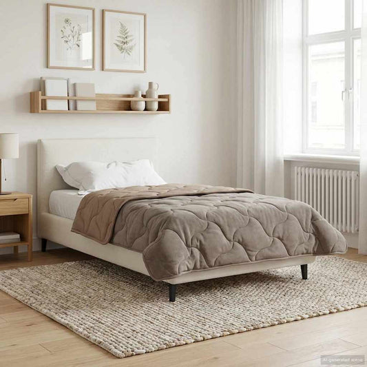 Vol jaar dekbed Taupe 135 x 220 cm Microfiber en Teddy fleece is nu te koop bij PeponiXL, paradijselijk wonen!
