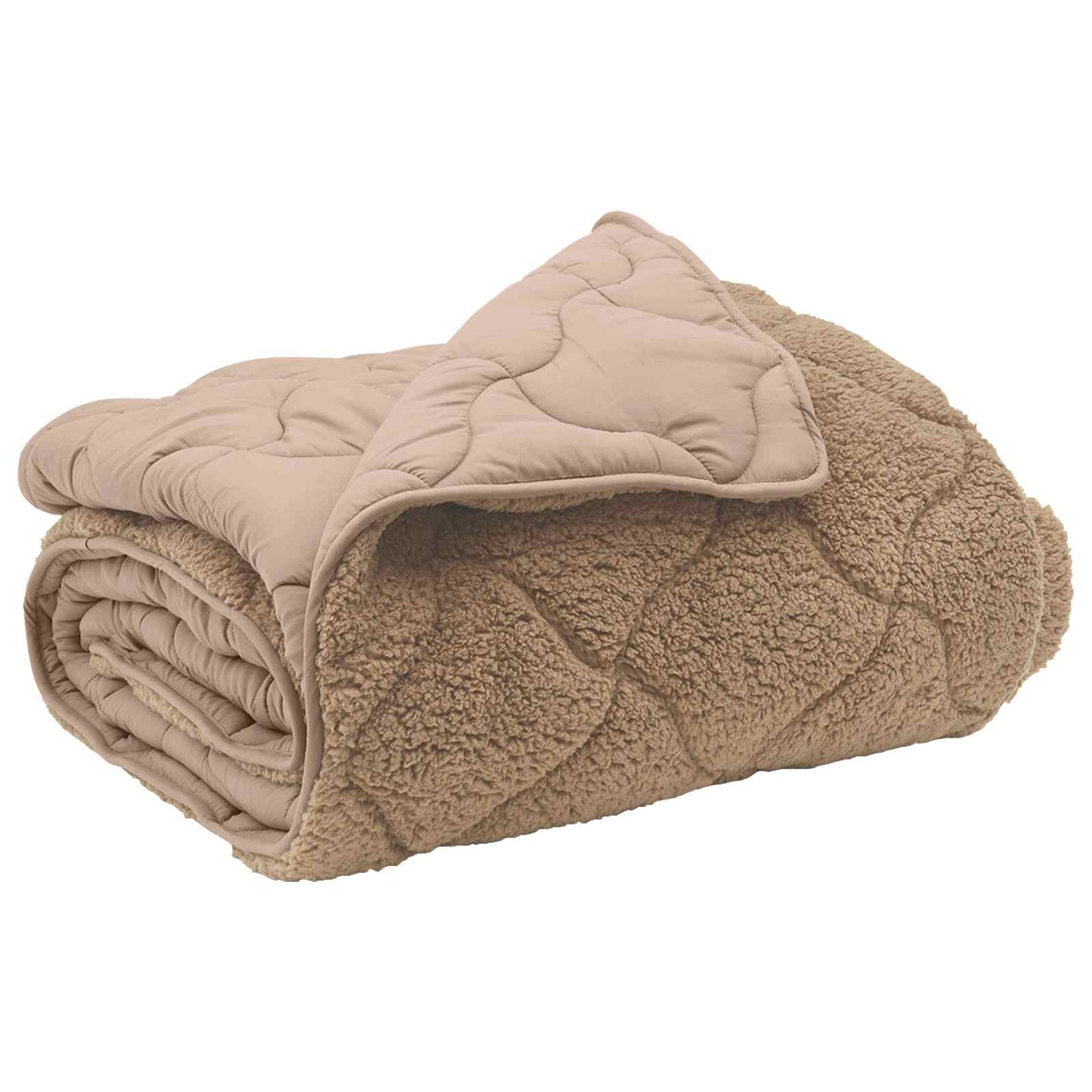 Vol jaar dekbed Taupe 135 x 220 cm Microfiber en Teddy fleece is nu te koop bij PeponiXL, paradijselijk wonen!