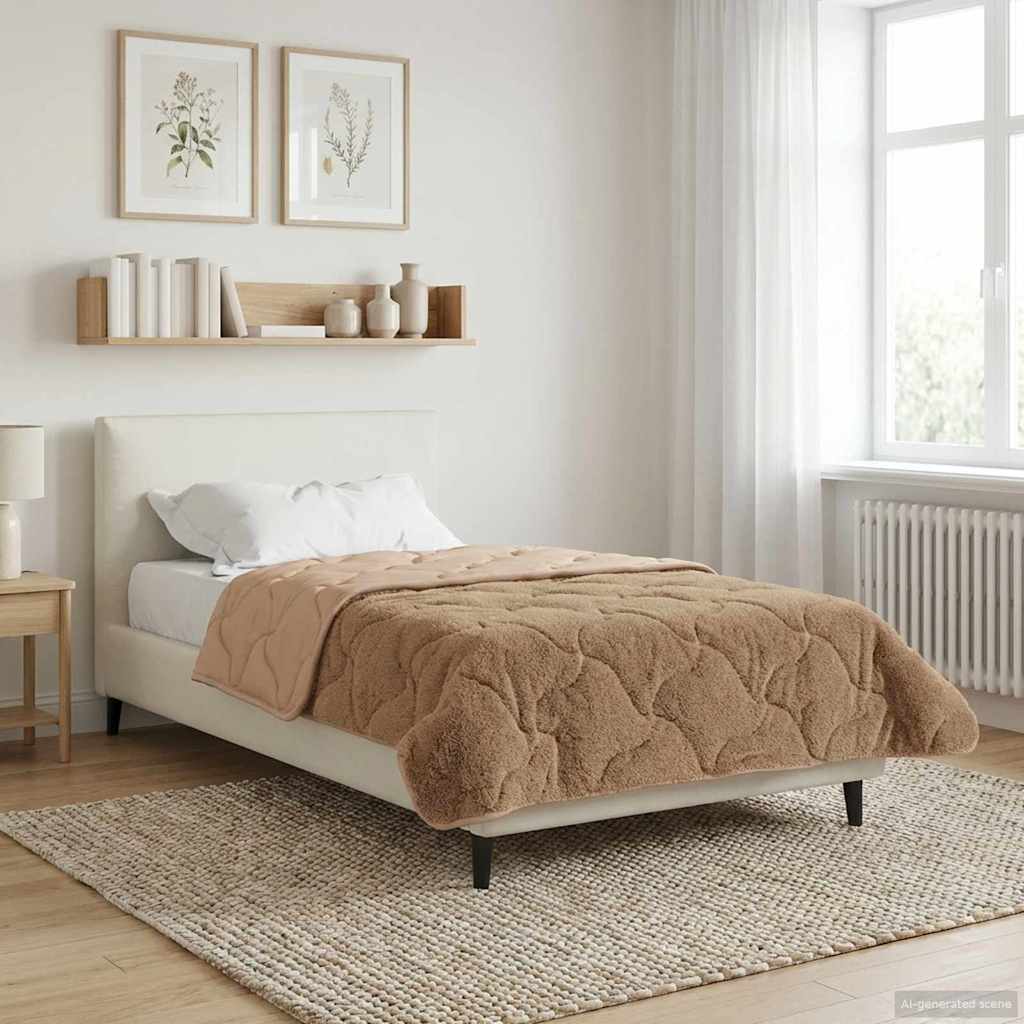 Vol jaar dekbed Taupe 140 x 220 cm Microfiber en Teddy fleece is nu te koop bij PeponiXL, paradijselijk wonen!