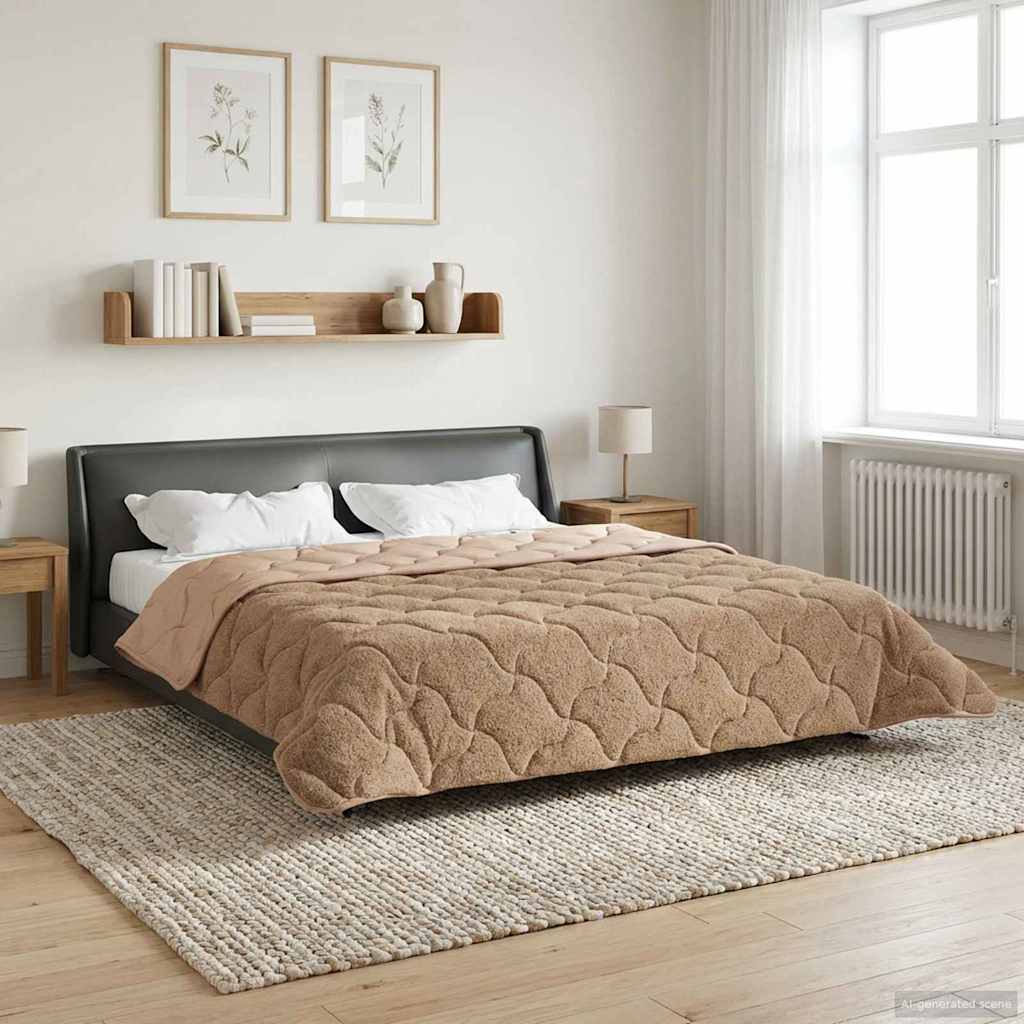 Vol jaar dekbed Taupe 220 x 240 cm Microfiber en Teddy fleece is nu te koop bij PeponiXL, paradijselijk wonen!