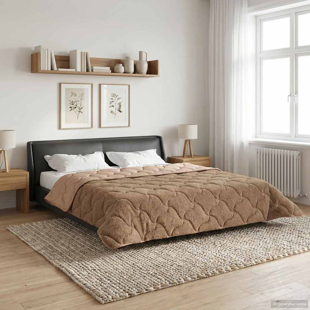 Vol jaar dekbed Taupe 220 x 260 cm Microfiber en Teddy fleece is nu te koop bij PeponiXL, paradijselijk wonen!