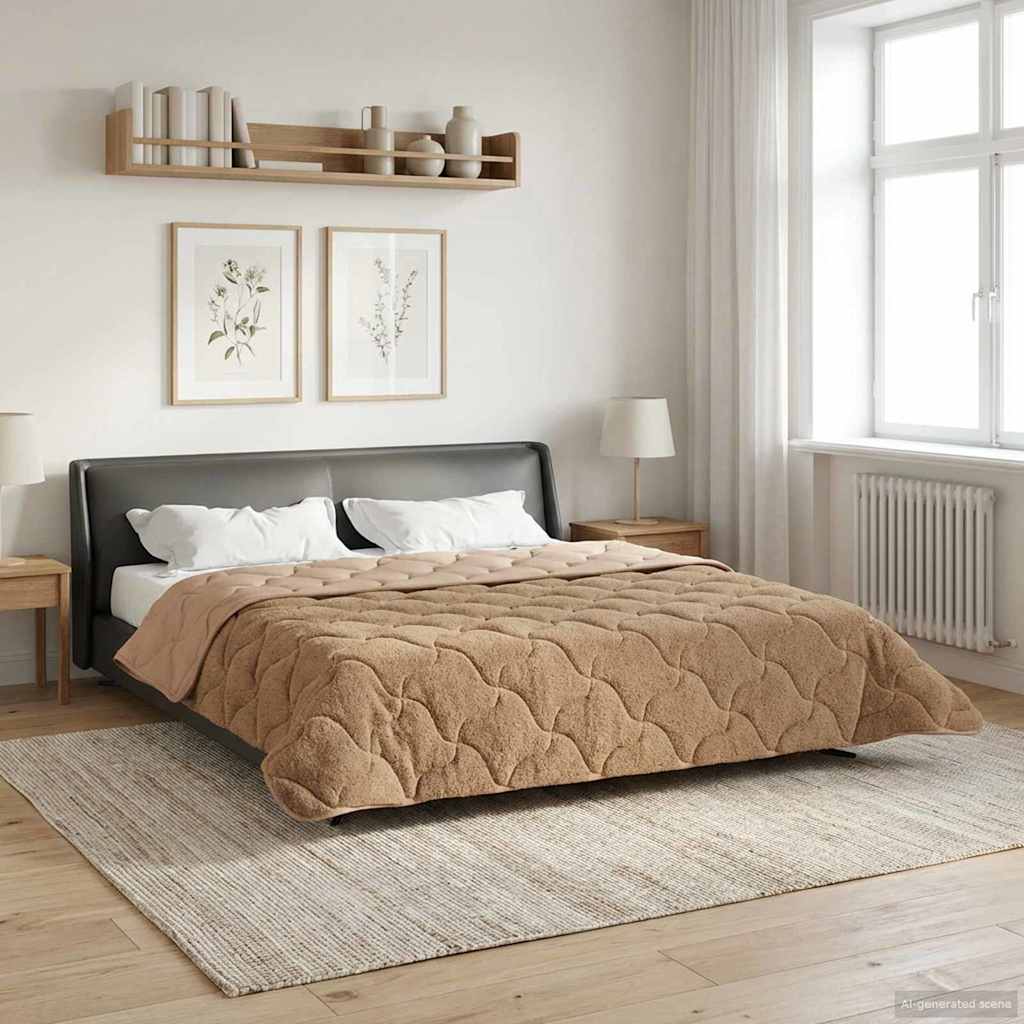 Vol jaar dekbed Taupe 240 x 260 cm Microfiber en Teddy fleece is nu te koop bij PeponiXL, paradijselijk wonen!
