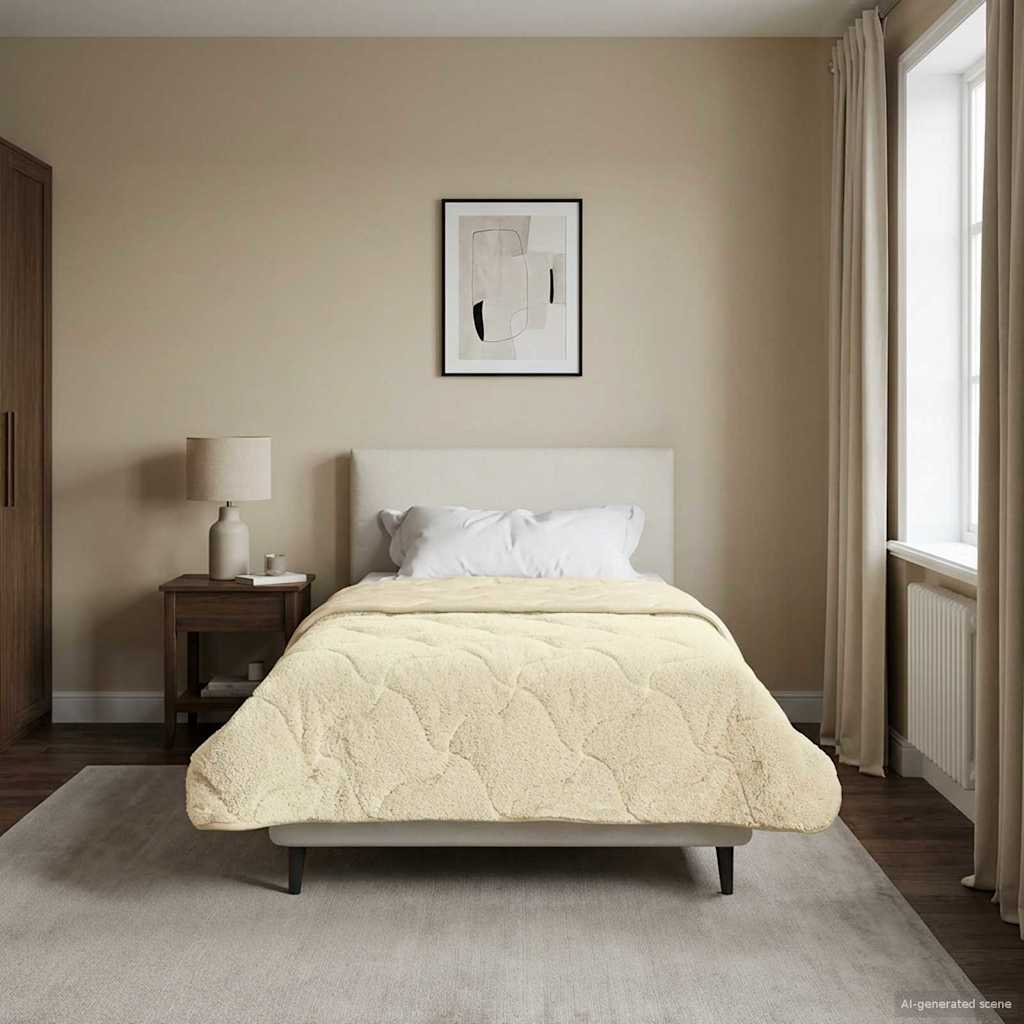 Vol jaar dekbed Crème 135 x 200 cm Microfiber en Teddy fleece is nu te koop bij PeponiXL, paradijselijk wonen!