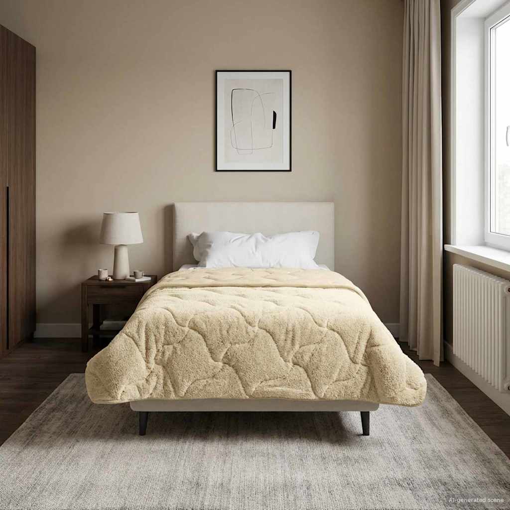 Vol jaar dekbed Crème 155 x 200 cm Microfiber en Teddy fleece is nu te koop bij PeponiXL, paradijselijk wonen!