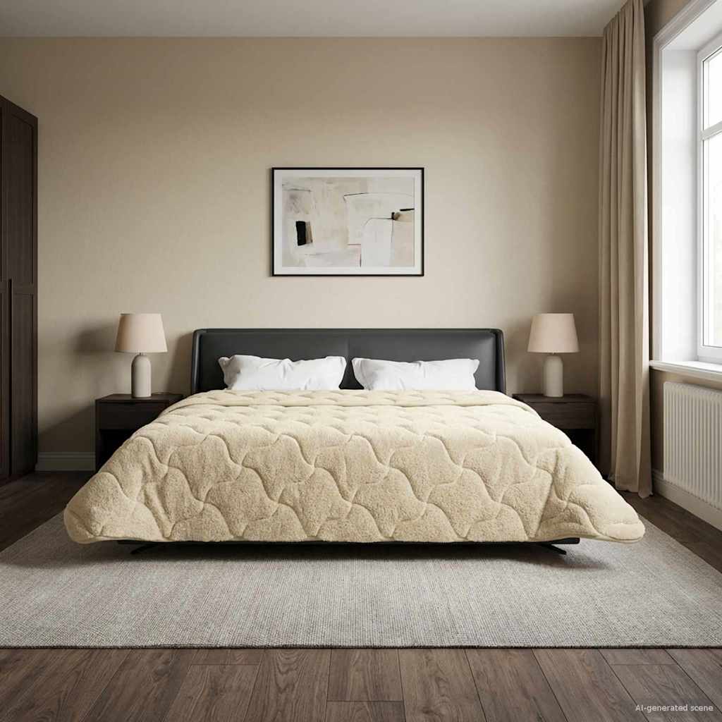 Vol jaar dekbed Crème 220 x 240 cm Microfiber en Teddy fleece is nu te koop bij PeponiXL, paradijselijk wonen!