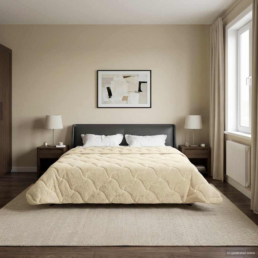 Vol jaar dekbed Crème 220 x 260 cm Microfiber en Teddy fleece is nu te koop bij PeponiXL, paradijselijk wonen!