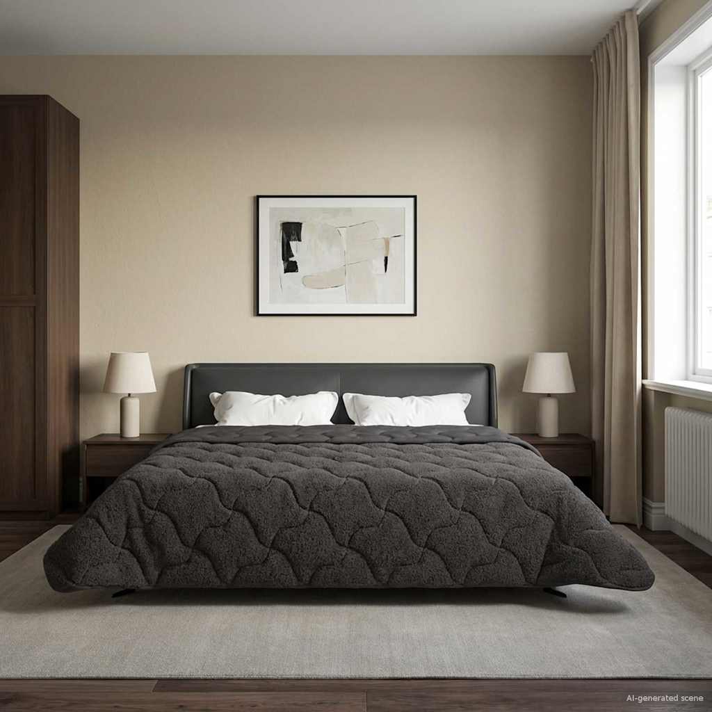 Winter Dekbed Gekwilt Antraciet 200 x 240 cm is nu te koop bij PeponiXL, paradijselijk wonen!