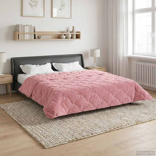 Winter Dekbed Roze 220 x 240 cm Microfiber en Teddy fleece is nu te koop bij PeponiXL, paradijselijk wonen!