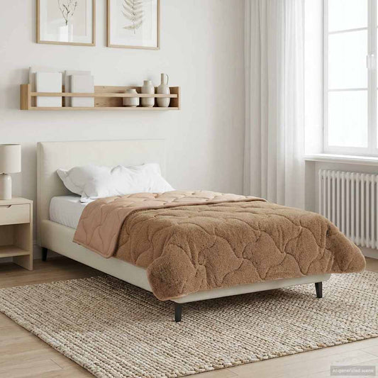 Winter Dekbed Taupe 155 x 200 cm Microfiber en Teddy fleece is nu te koop bij PeponiXL, paradijselijk wonen!