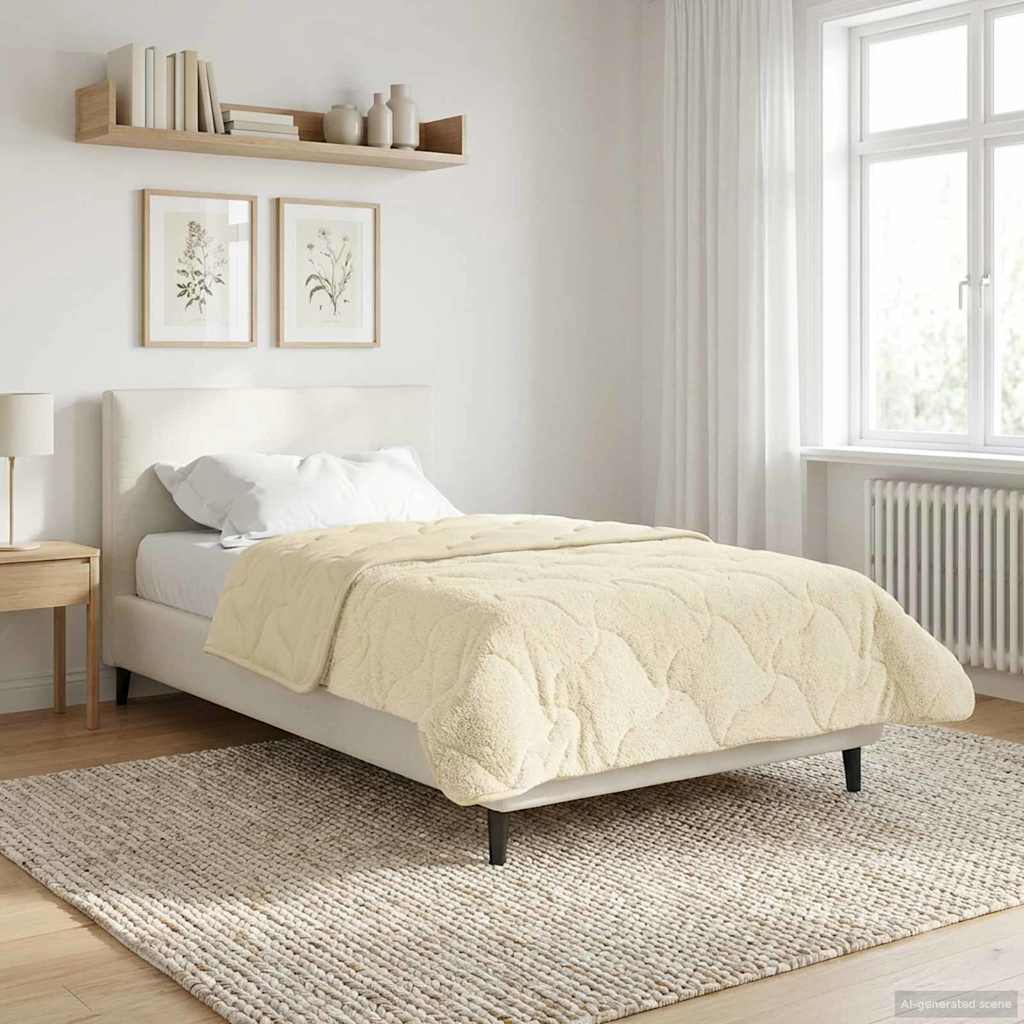 Winter Dekbed Crème 140 x 200 cm Microfiber en Teddy fleece is nu te koop bij PeponiXL, paradijselijk wonen!