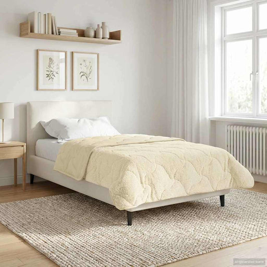 Winter Dekbed Crème 140 x 200 cm Microfiber en Teddy fleece is nu te koop bij PeponiXL, paradijselijk wonen!