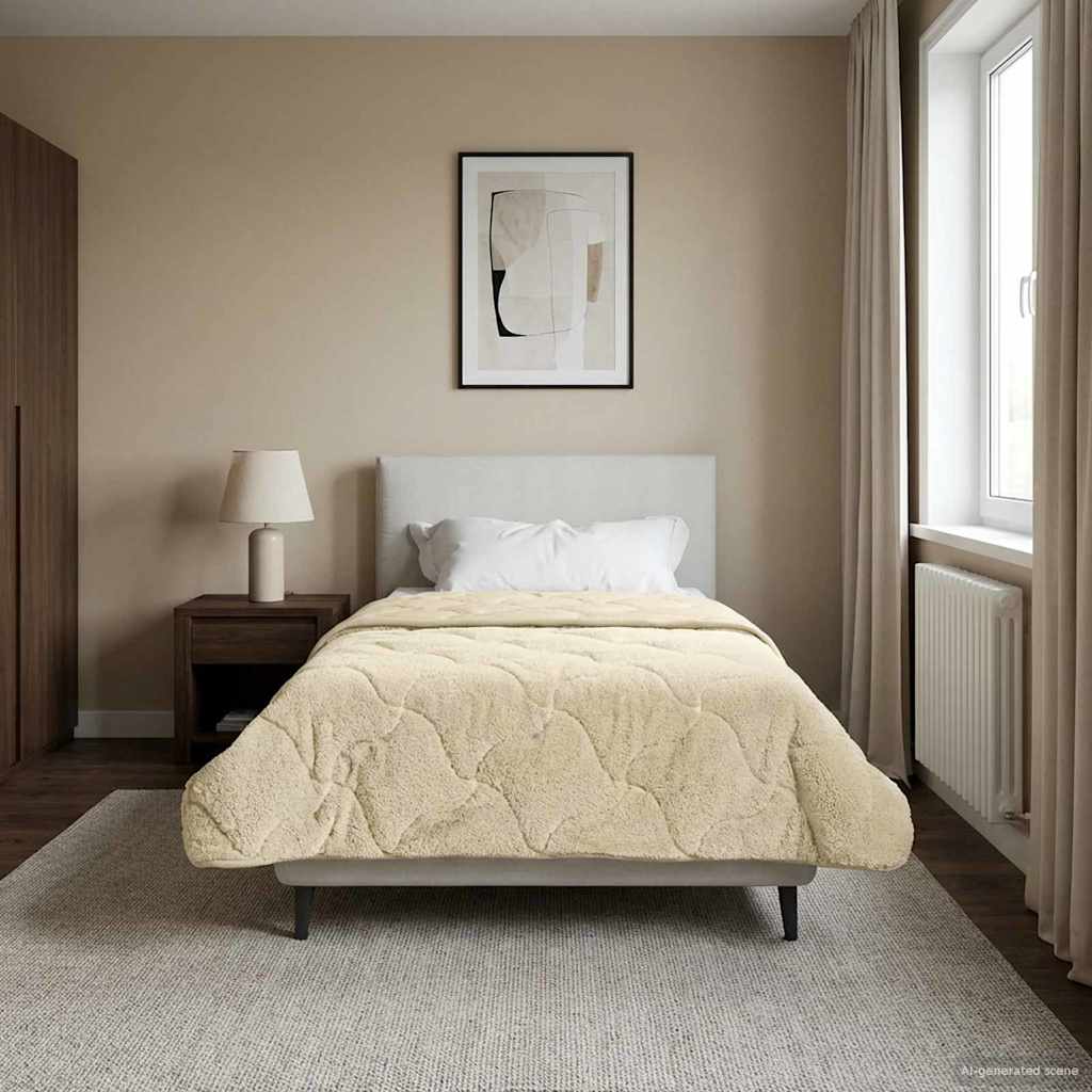 Winter Dekbed Crème 140 x 200 cm Microfiber en Teddy fleece is nu te koop bij PeponiXL, paradijselijk wonen!