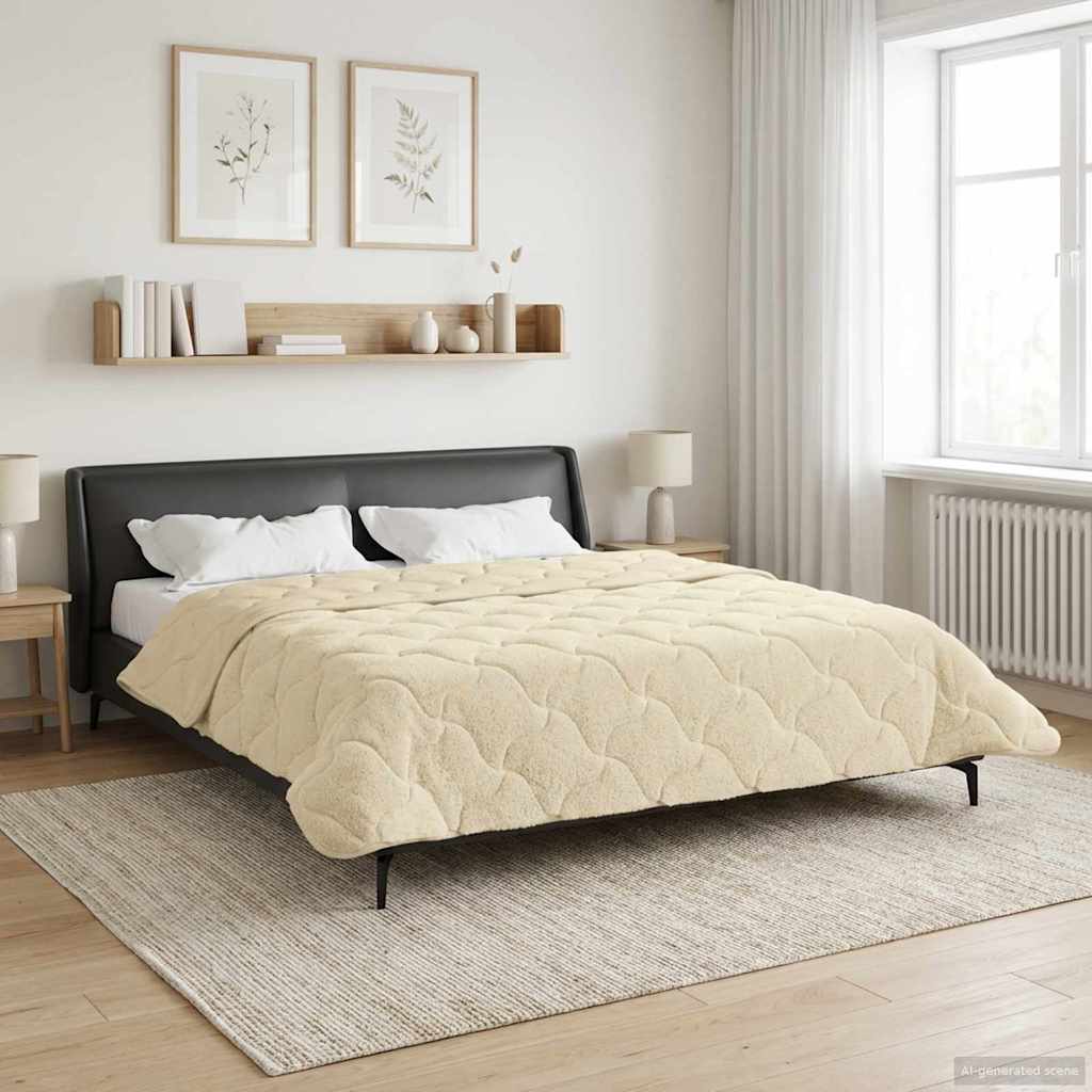 Winter Dekbed Crème 200 x 200 cm Microfiber en Teddy fleece is nu te koop bij PeponiXL, paradijselijk wonen!