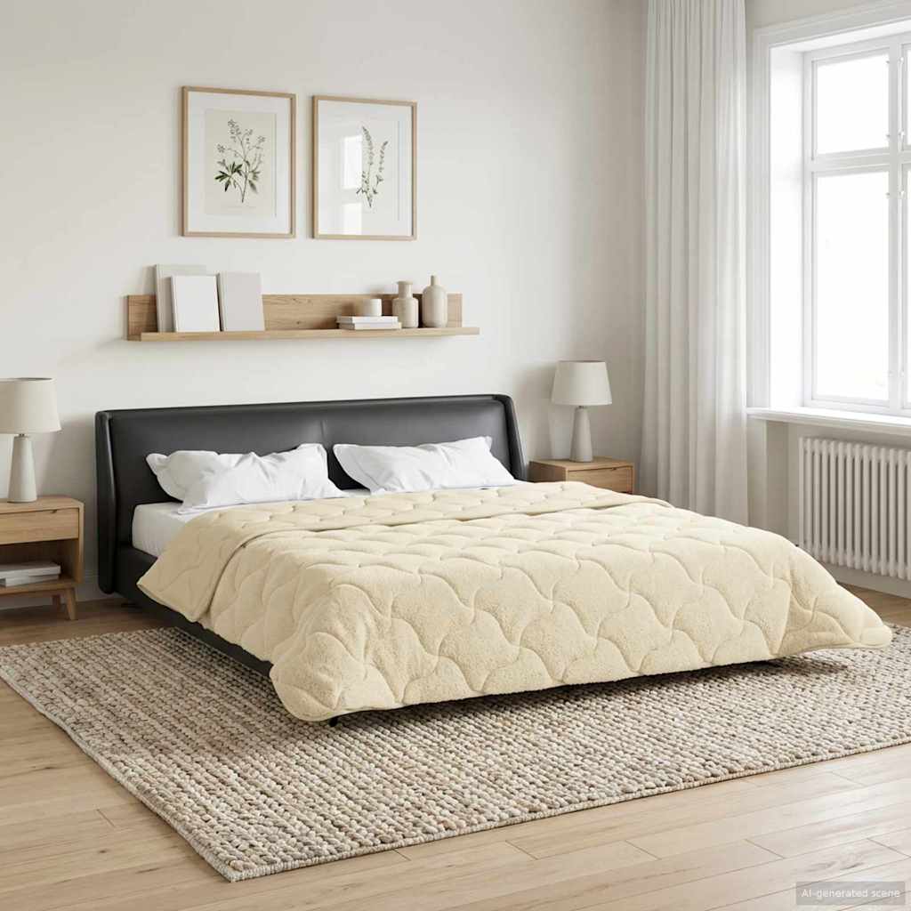 Winter Dekbed Crème 220 x 260 cm Microfiber en Teddy fleece is nu te koop bij PeponiXL, paradijselijk wonen!