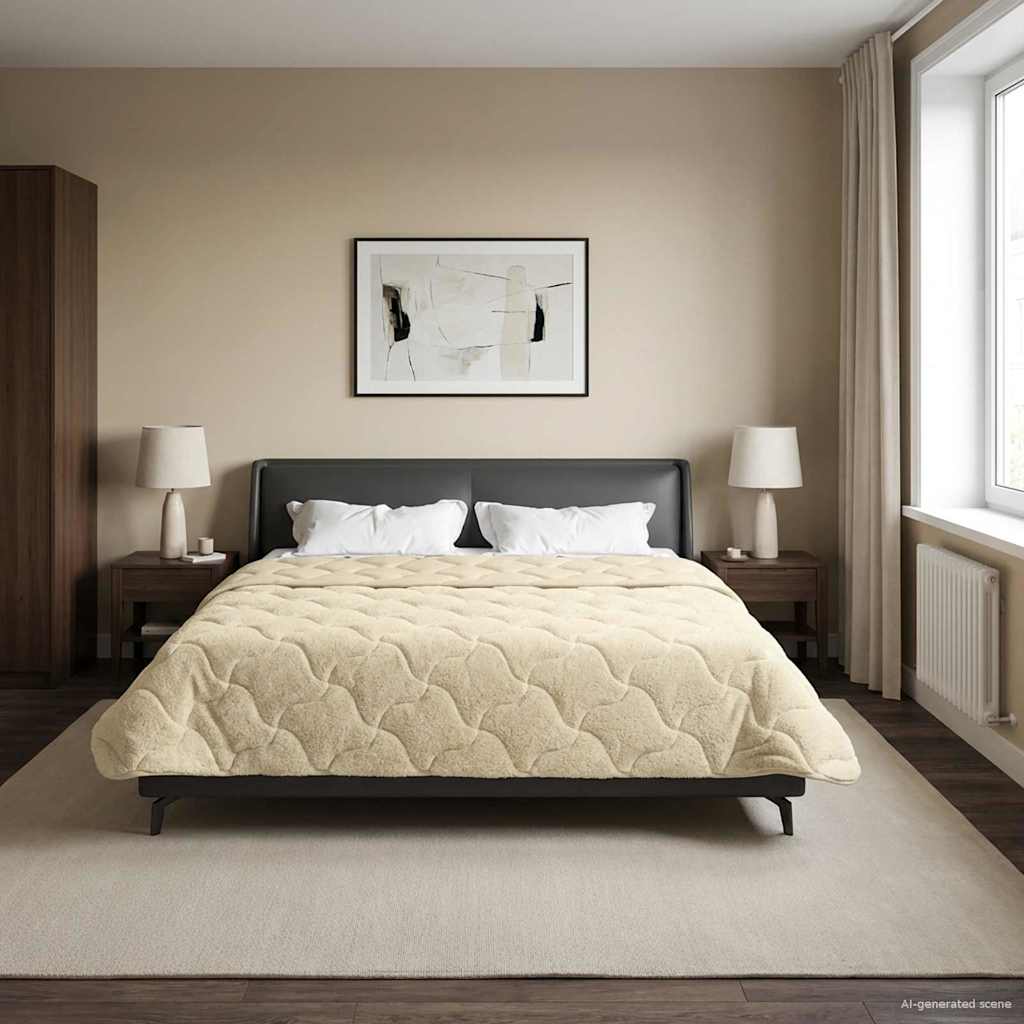 Winter Dekbed Crème 220 x 260 cm Microfiber en Teddy fleece is nu te koop bij PeponiXL, paradijselijk wonen!