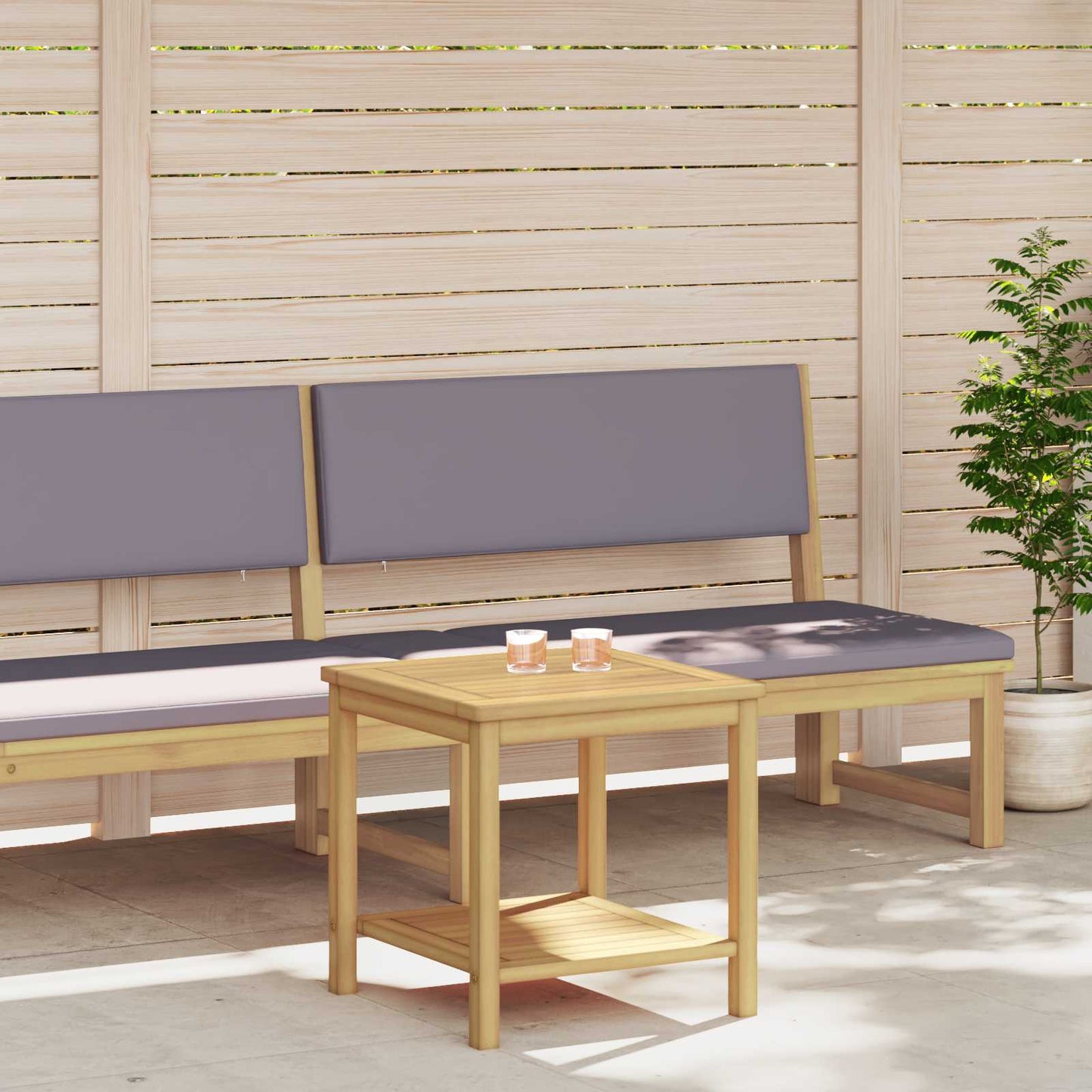 Bijzettafel Olie naturel 45 x 45 x 45 cm Massief Acaciahout is nu te koop bij PeponiXL, paradijselijk wonen!