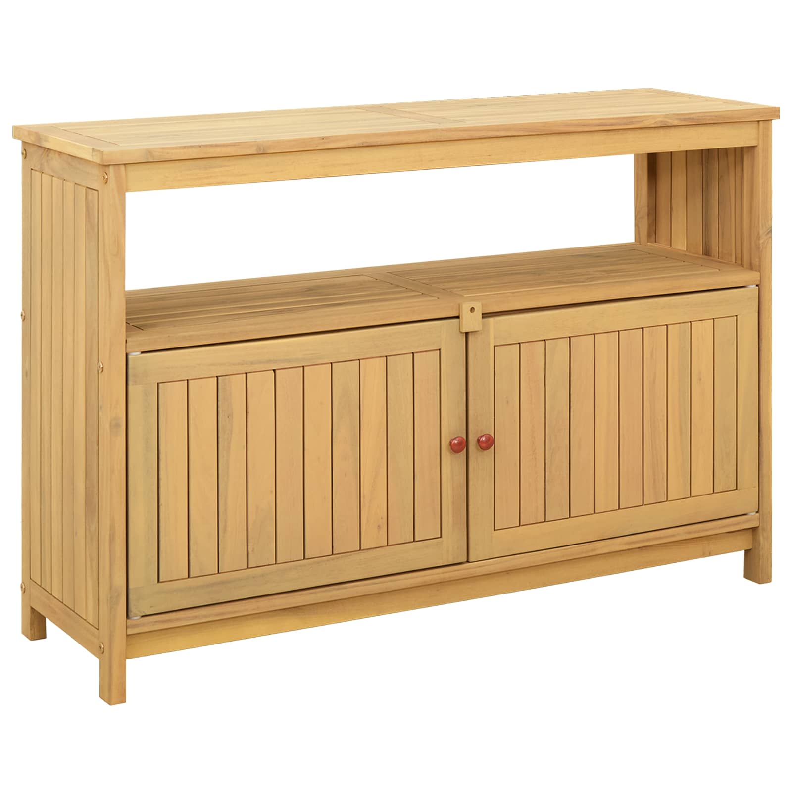 Tuin Console Tafel met opslag Licht acacia 110 x 35 x 75 cm is nu te koop bij PeponiXL, paradijselijk wonen!