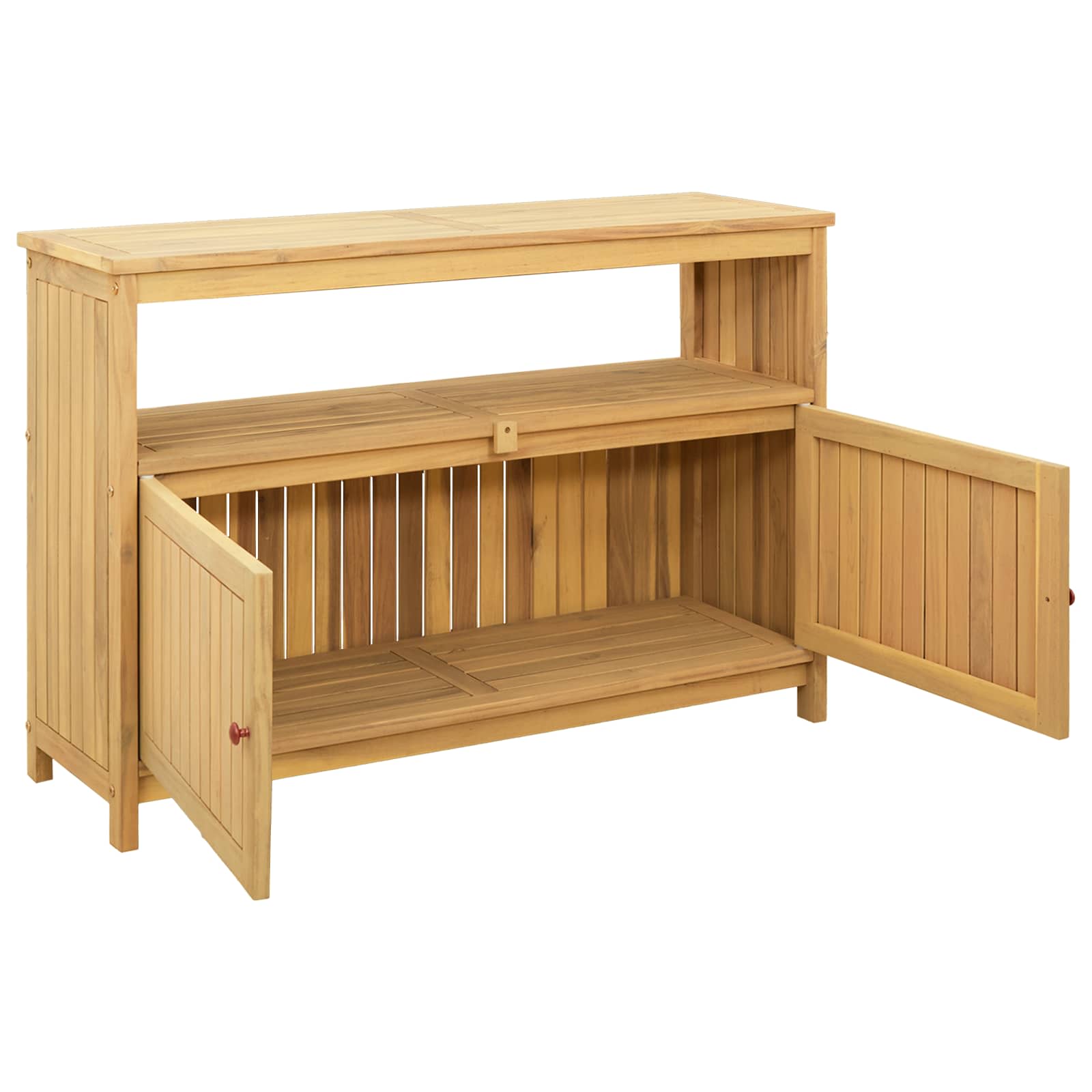Tuin Console Tafel met opslag Licht acacia 110 x 35 x 75 cm is nu te koop bij PeponiXL, paradijselijk wonen!