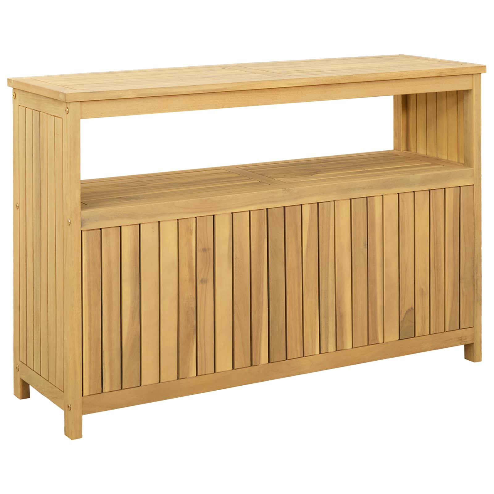 Tuin Console Tafel met opslag Licht acacia 110 x 35 x 75 cm is nu te koop bij PeponiXL, paradijselijk wonen!