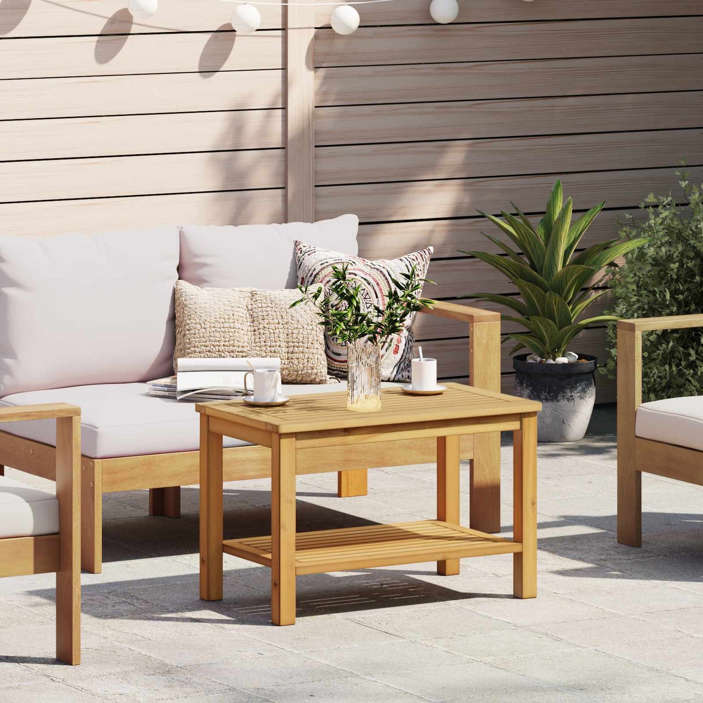 Bijzettafel Olie naturel 70 x 40 x 45 cm Massief Acaciahout is nu te koop bij PeponiXL, paradijselijk wonen!